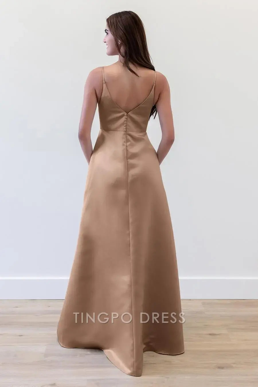 TingPo Wholesale Elegant A-line tight button straight tube skirt and floor length skirt formal women's dress